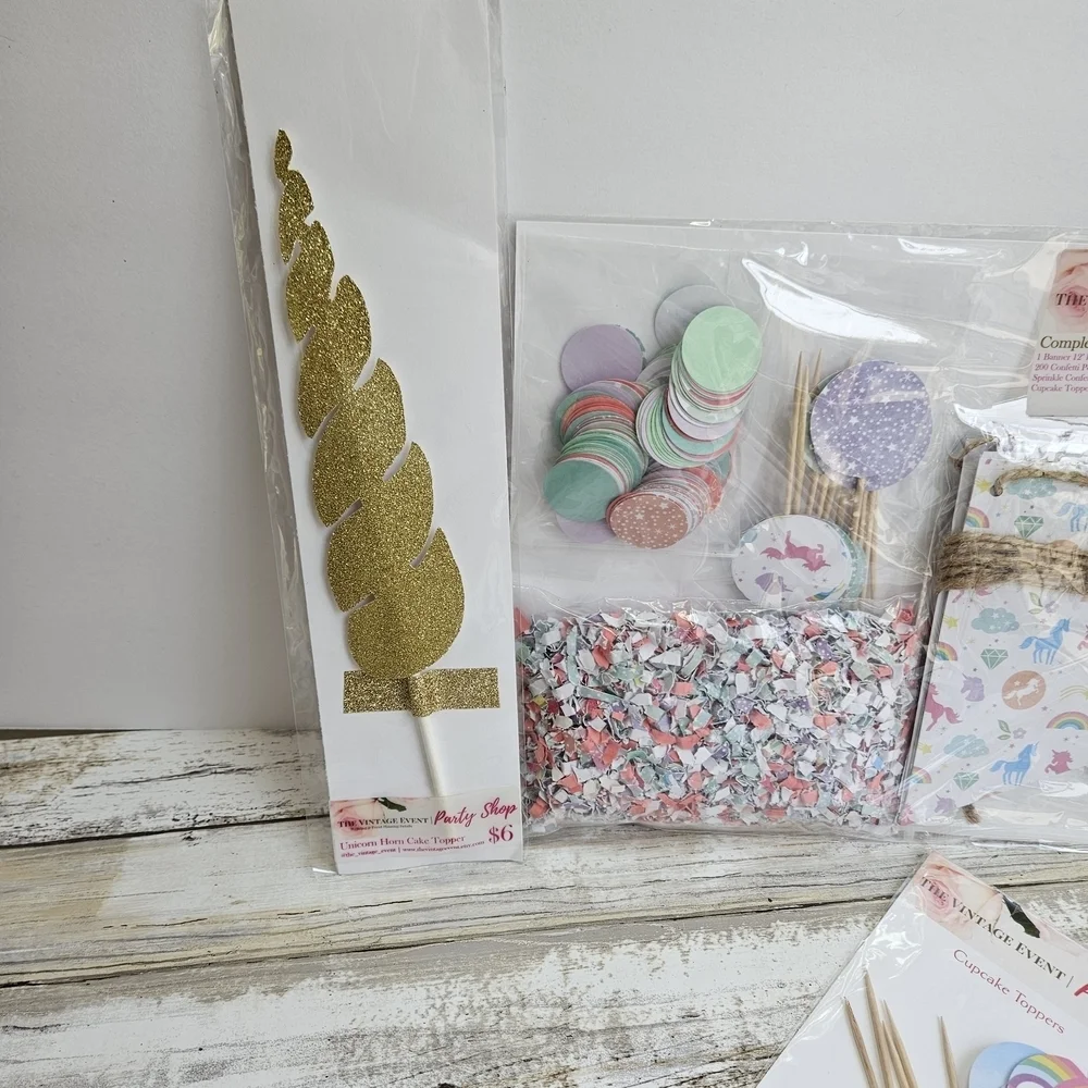 Vibrant Rainbow UNICORN Party Decorations Set